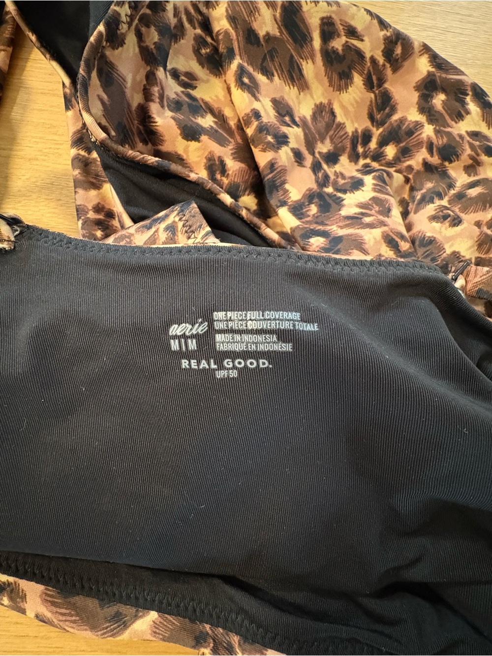 aerie Leopard-Print One-Piece Wrap Swimsuit in Brown and Black - Picture 6 of 6